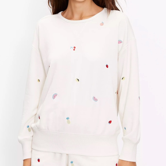 Lou & Grey Fruity Cozy Cotton Terry Sweatshirt Size XS - Picture 2 of 13